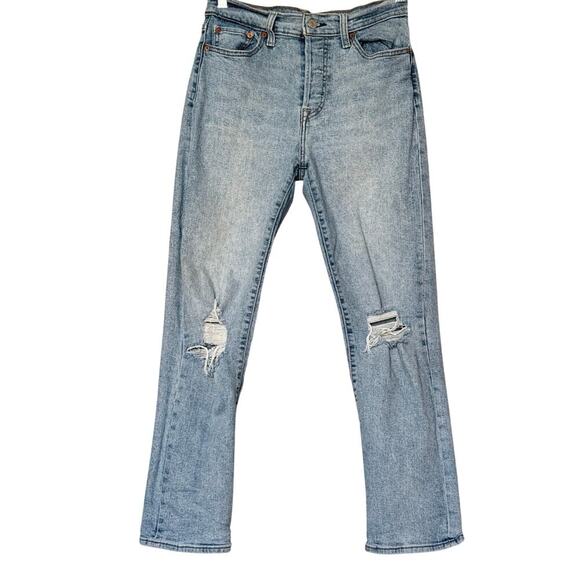 Levi's Wedgie Straight Distressed Jeans Light Wash 34964-0132 Size 28x28 - Picture 5 of 16